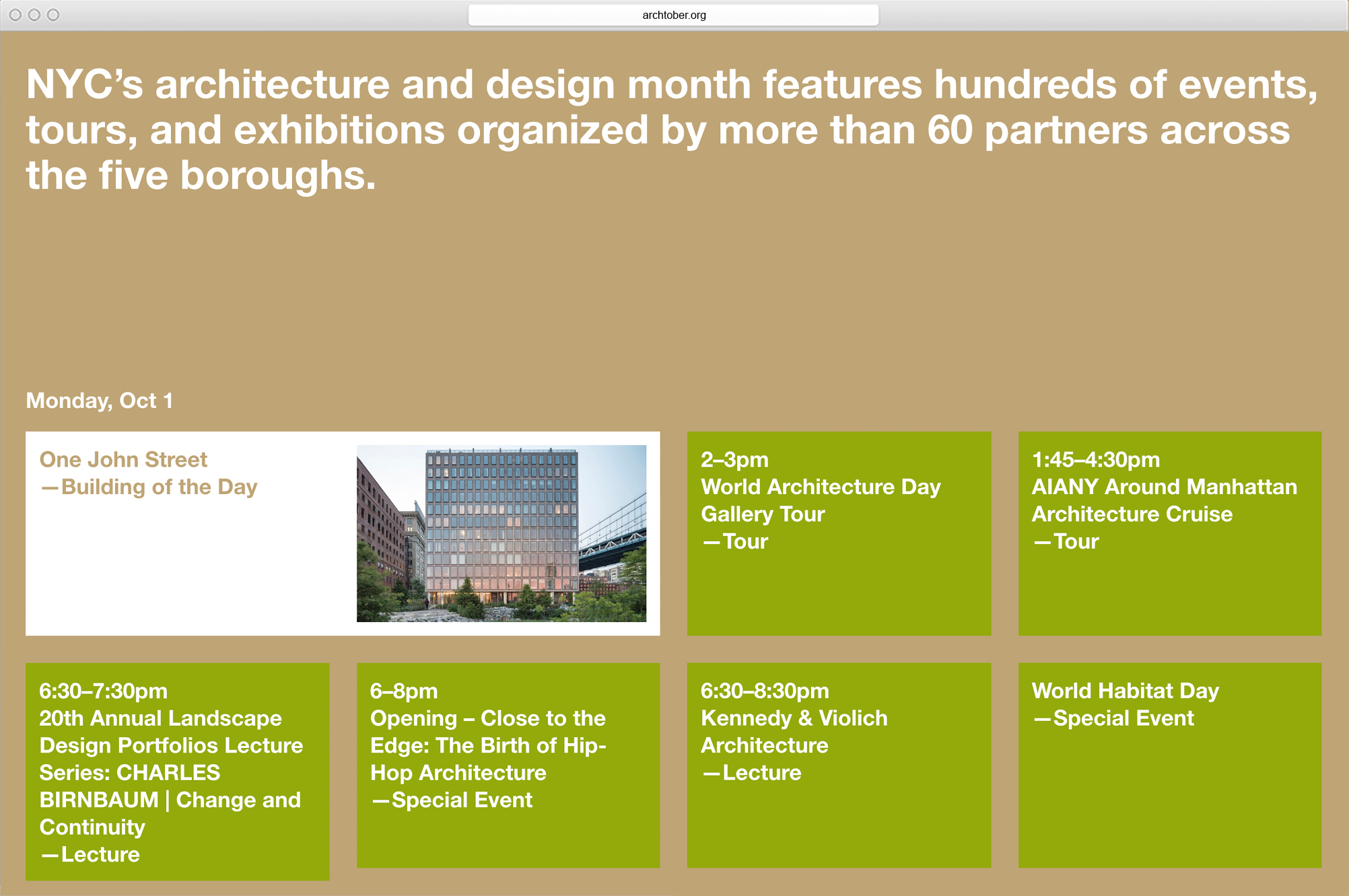 Archtober microsite - MTWTF